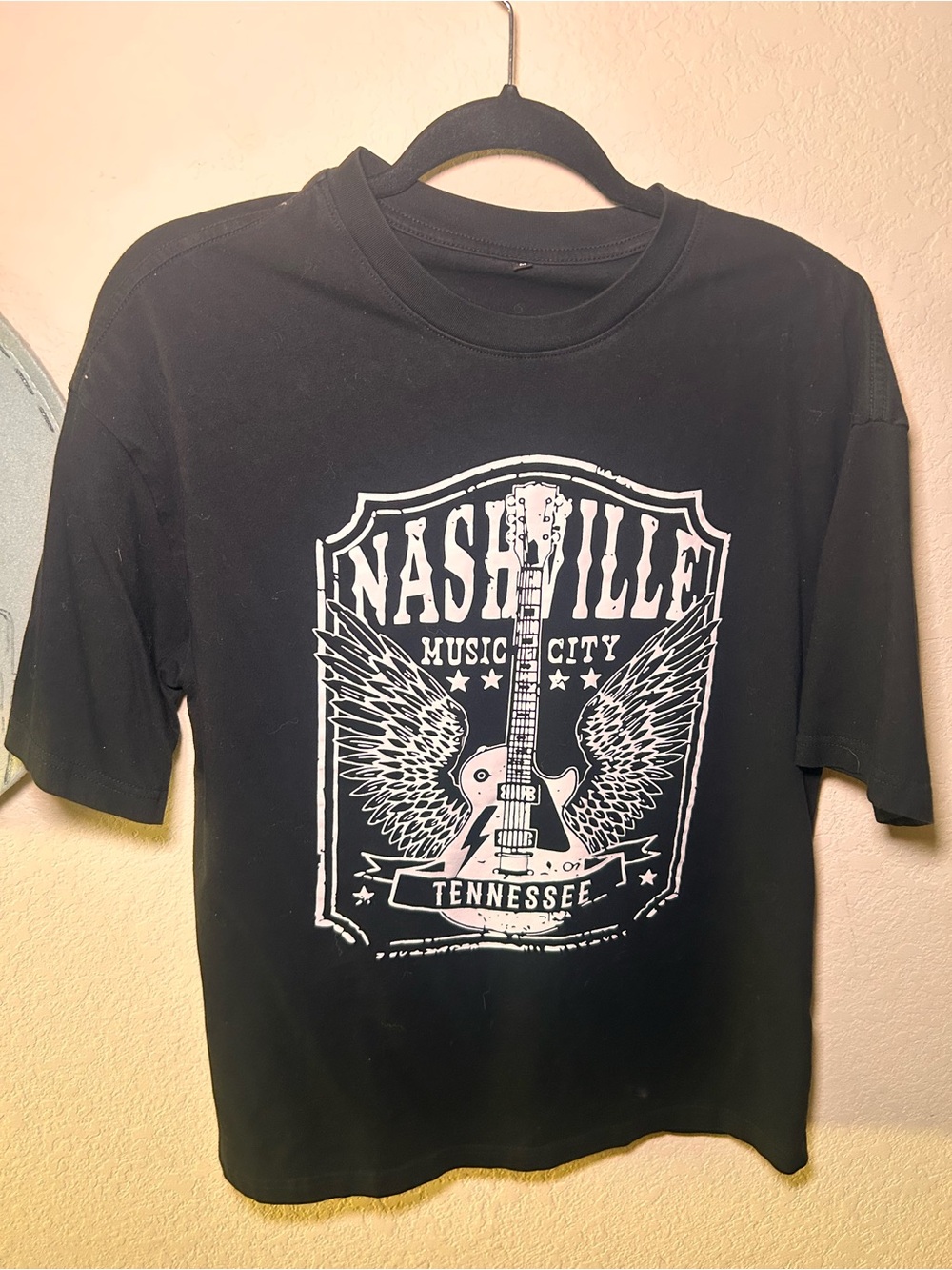 Nashville Music City Tennessee Black Graphic Tee